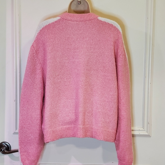 H&M DIVIDED Forever Unite Pink Multi-Color Crew Neck Long Sleeve Sweater, Large - Picture 12 of 15